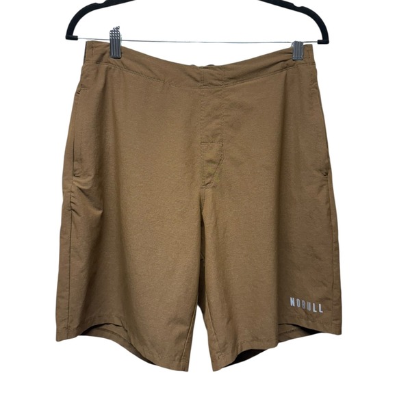 NOBULL Shorts Mens Sz L Brown Athletic Performance 9" Workout Gym Running - Picture 1 of 5